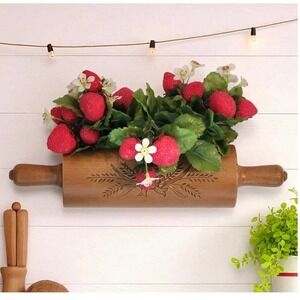 Vintage Wood Rolling Pin Planter Farmhouse‎ Kitchen Wall Decor